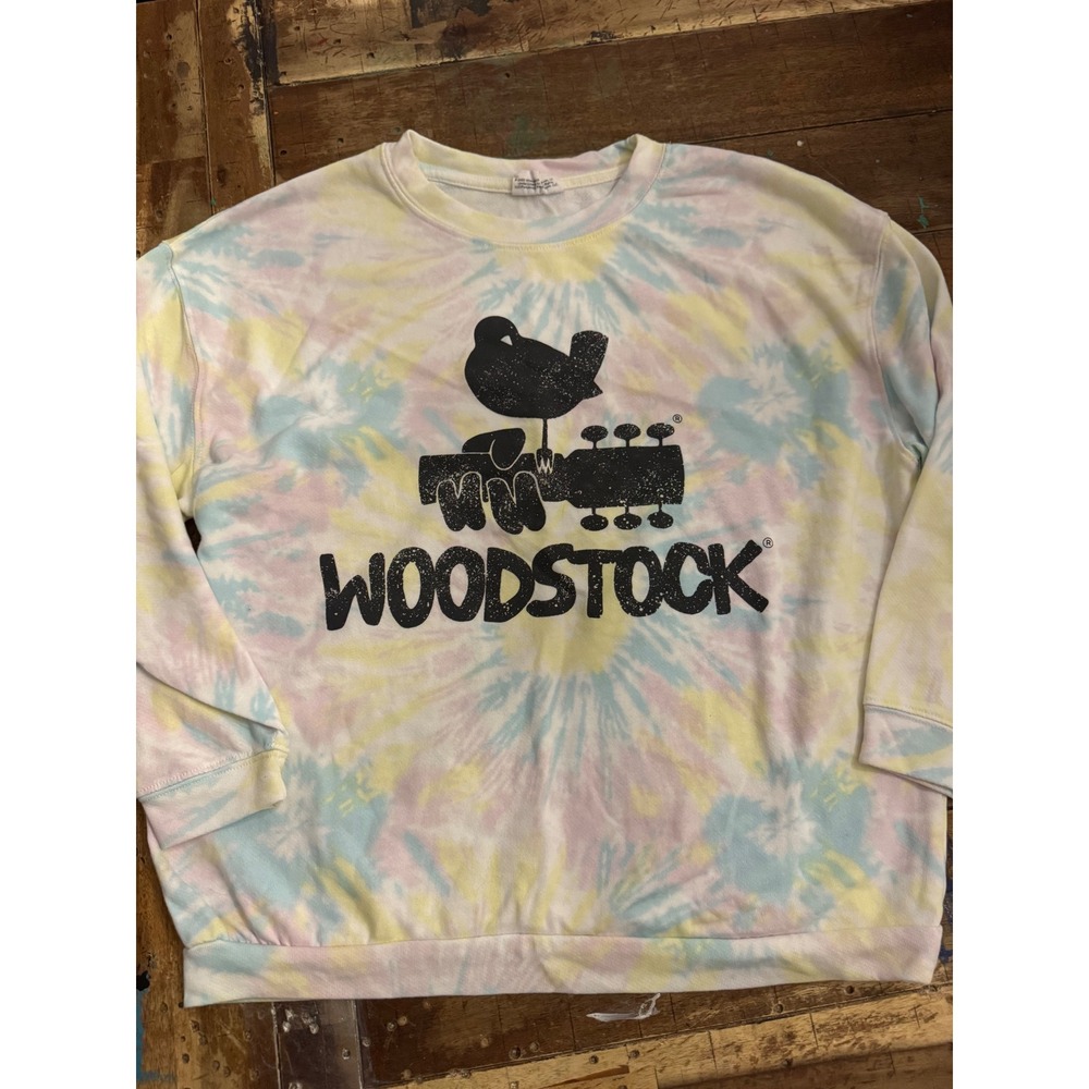 Woodstock Peanuts Tie Dye Graphic Sweatshirt Kids XXL 18 Pastel Pullover